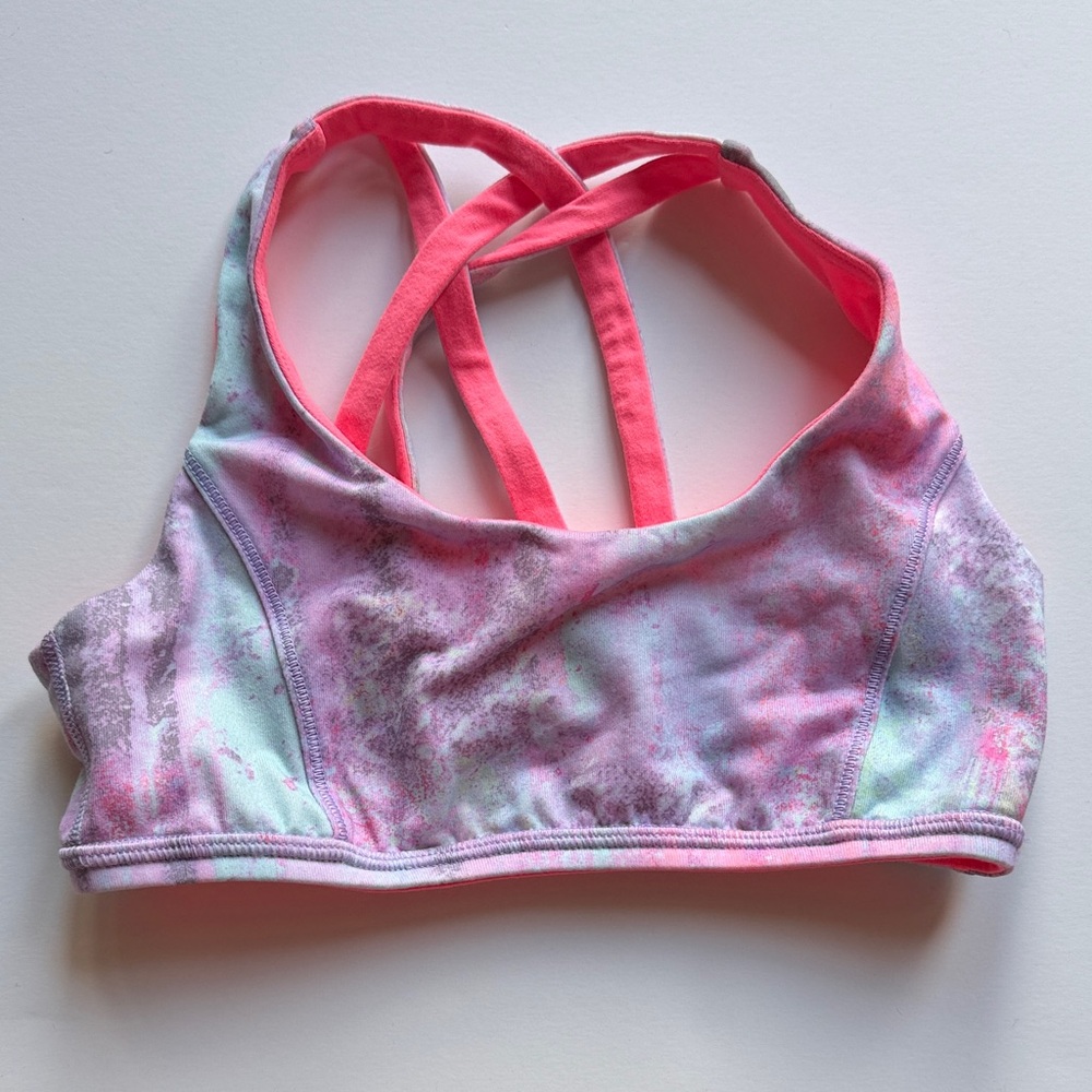 Ivivva/lululemon Pink and Purple Tie-Dye reversible Sports Bra